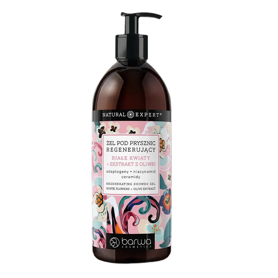 Natural Expert Regeneračný Sprchový Gél Biele Kvety + Olivový Extrakt 480ml