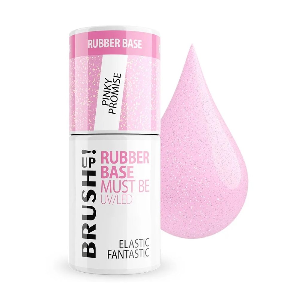 BRUSHUP_Rubber Base Must Be UV/LED Nail Hybrid Base Elastic Fantastic Pinky Promise 5g