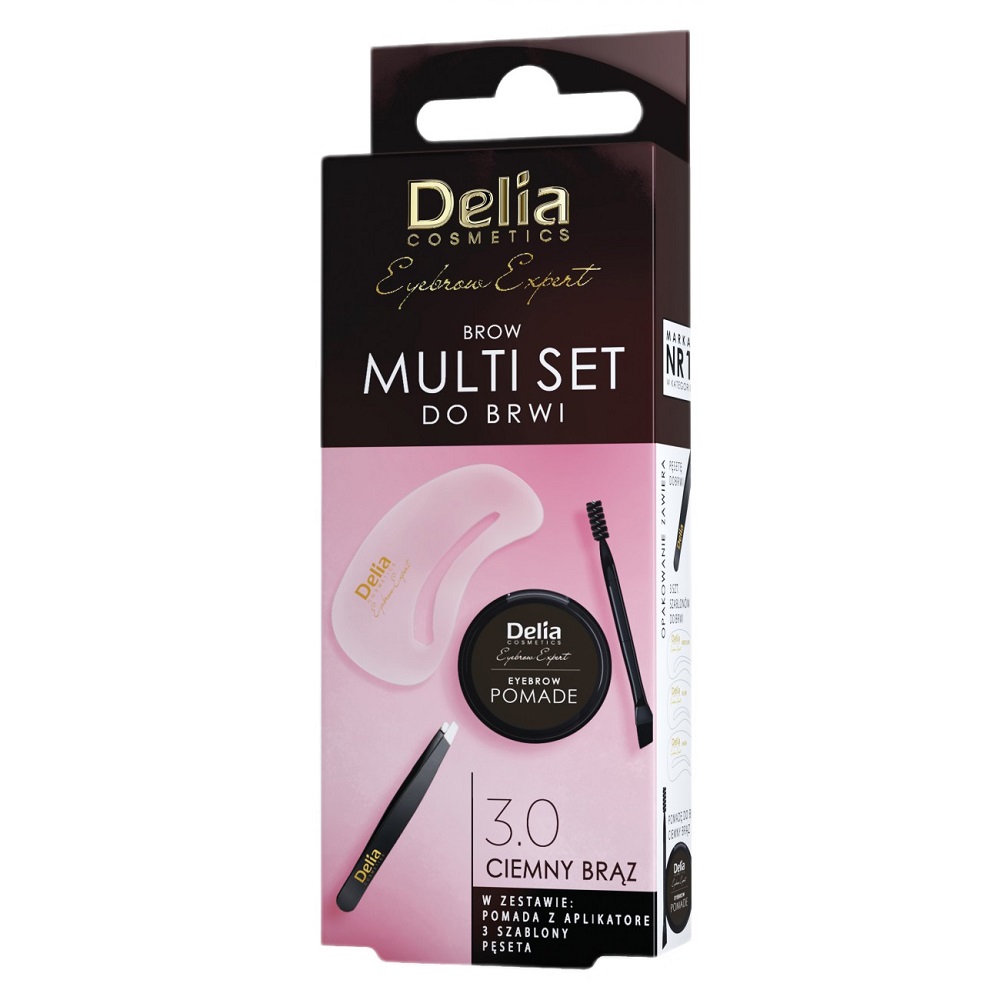 Delia, sada na úpravu obočia Brow Multi Set 3.0 Dark Brown
