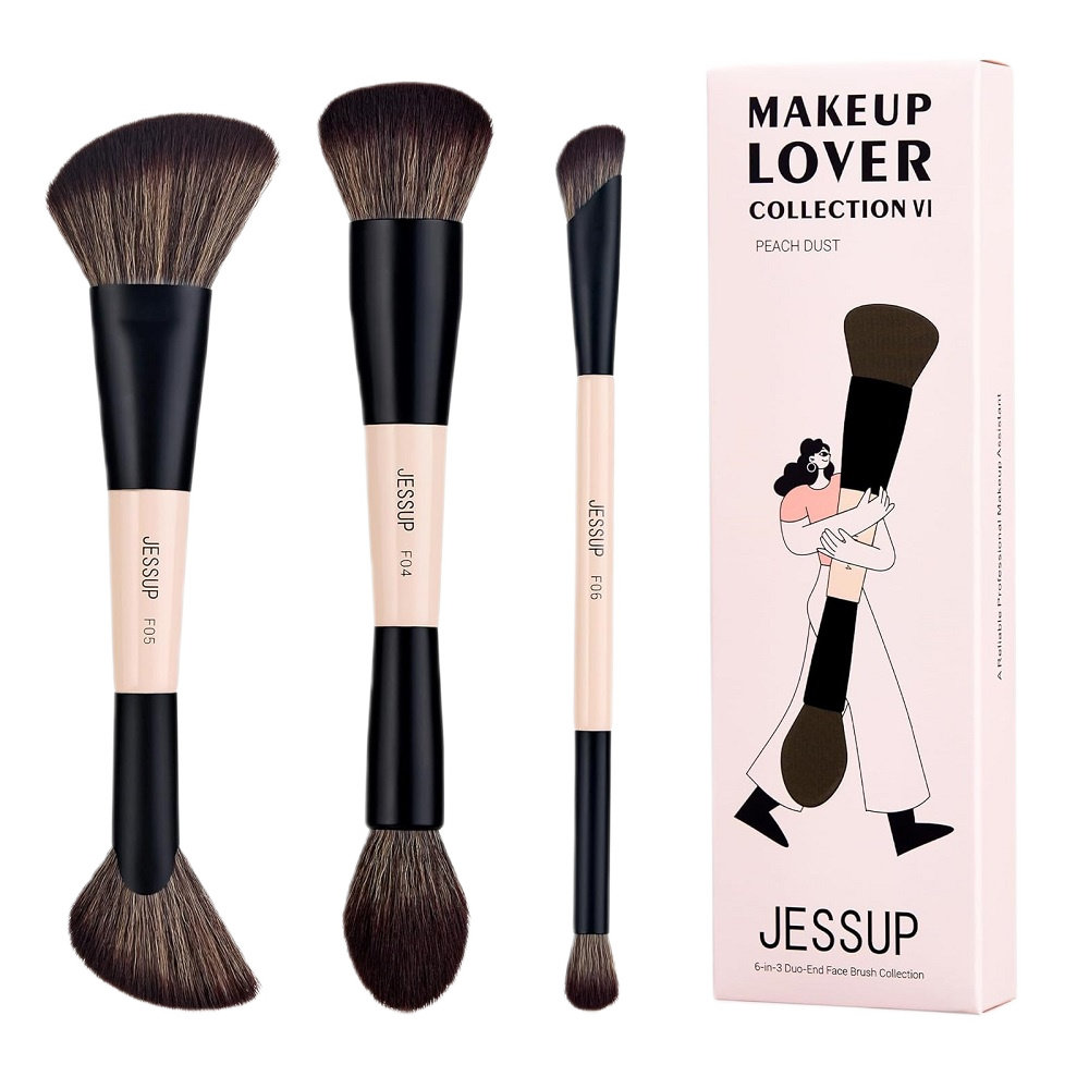 Duo-End Brush Versatility Collection Zestaw Dwustronnych Pędzli Do Makijażu Peach Dust 3szt.