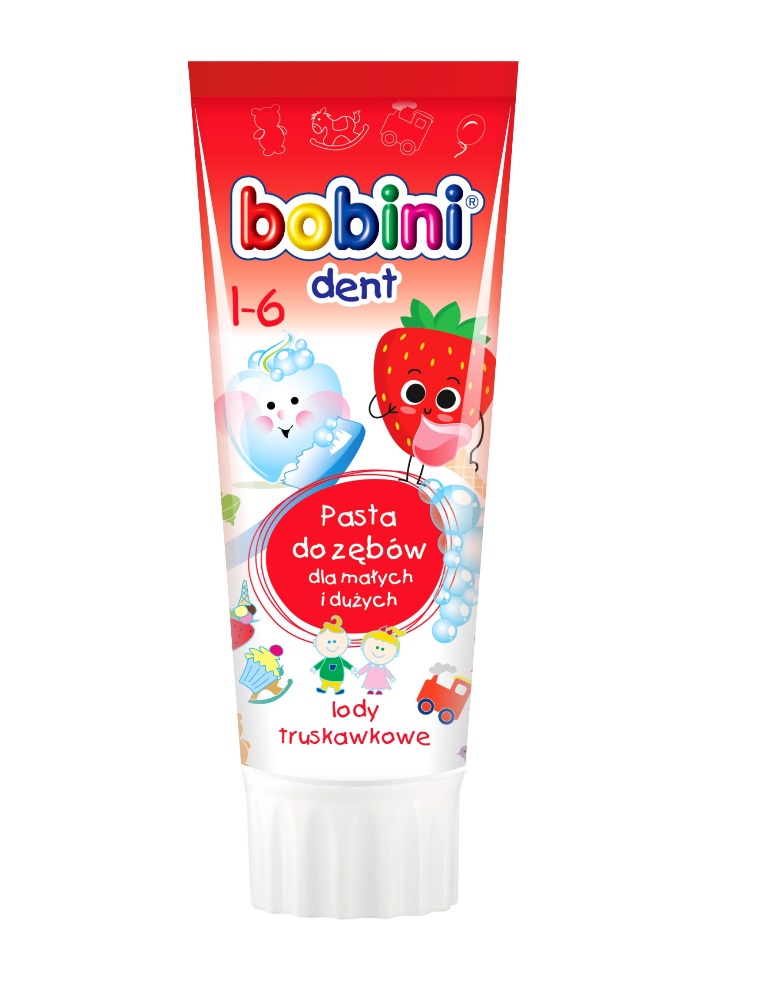 Bobini, Bobini Dent zubná pasta pre deti od 1 roka Jahodová zmrzlina 75ml