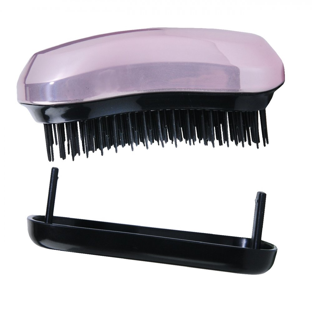 Inter Vion, Kompaktná kefa na vlasy Brush & Go s uzáverom Metallic Pink