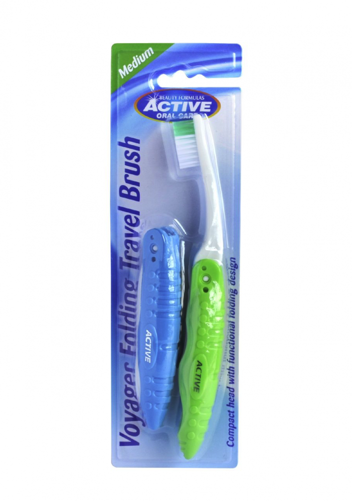Cestovná Kefka Voyager Folding Travel Brush Medium 2ks.