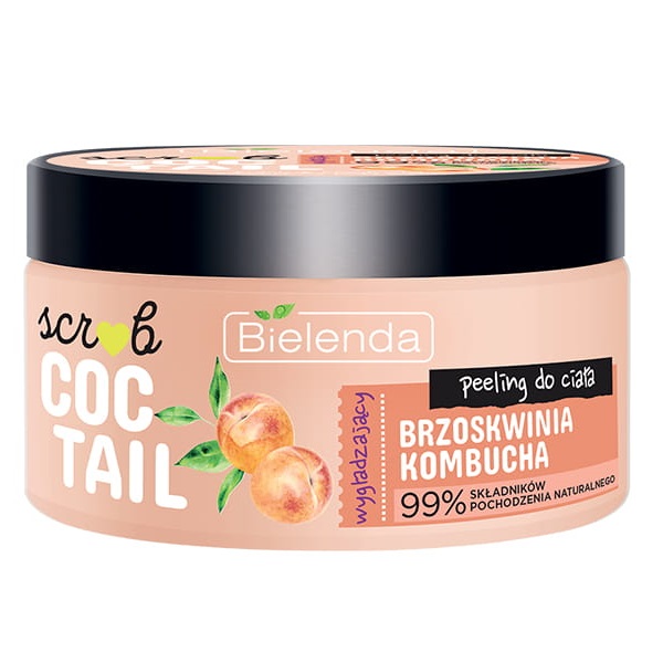 Bielenda, Scrub Coctail vyhladzujúci telový peeling Broskyňa + Kombucha 350g
