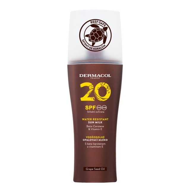 Dermacol, Vodoodolné mlieko na opaľovanie v spreji SPF20 200 ml