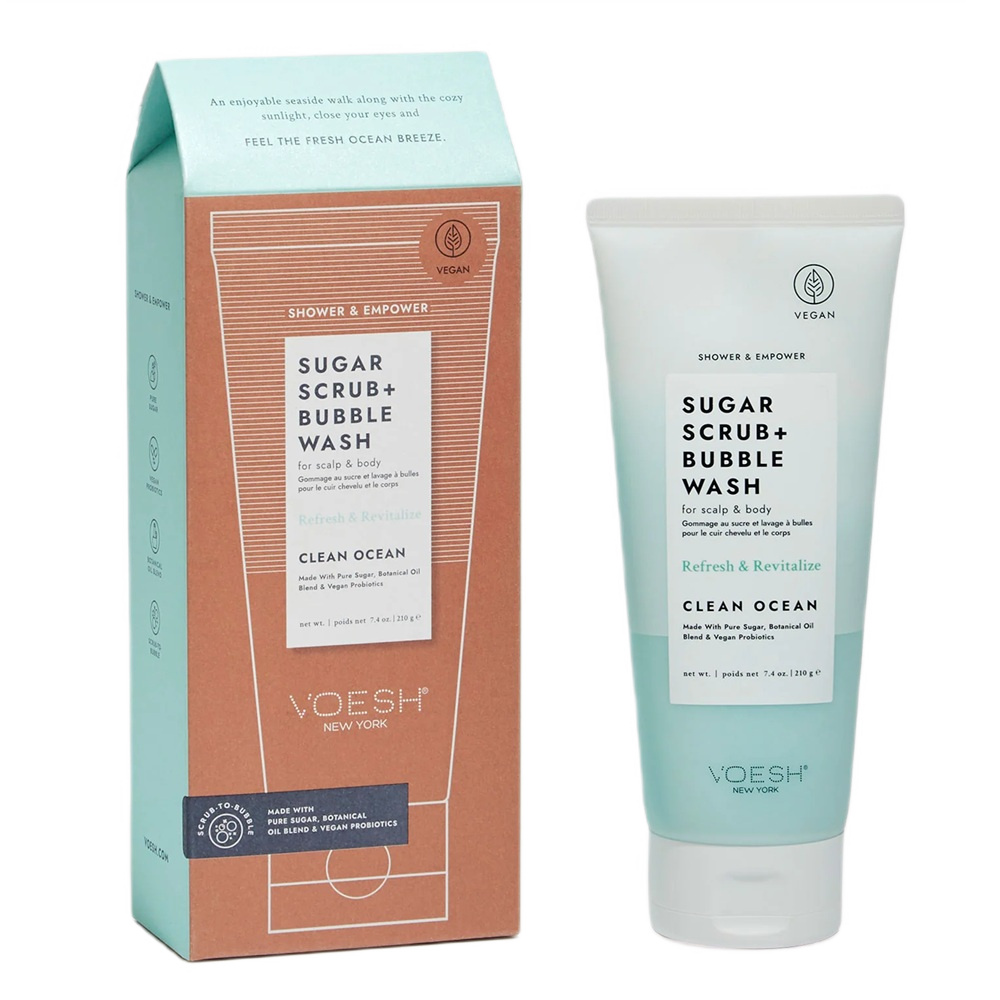 Sugar Scrub + Bubble Wash Cukrowy Peeling Myjący Do Ciała I Skóry Głowy Clean Ocean