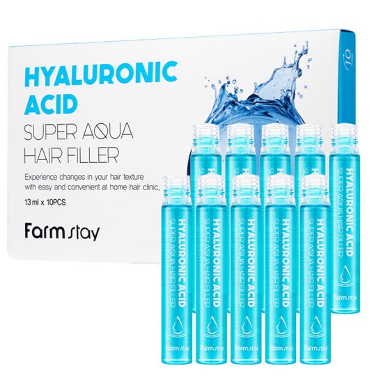 Hydratačné Ampulky S Kyselinou Hyalurónovou Super Aqua Hair Filler 10x13ml