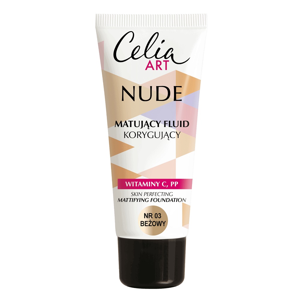 Celia, Art Nude matujúci korekčný fluid 03 Beige 30ml