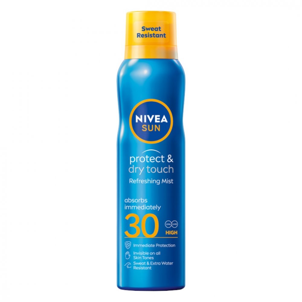 Nivea, Sun Protect &amp; Dry Touch Osviežujúca hmla na opaľovanie SPF30 200ml