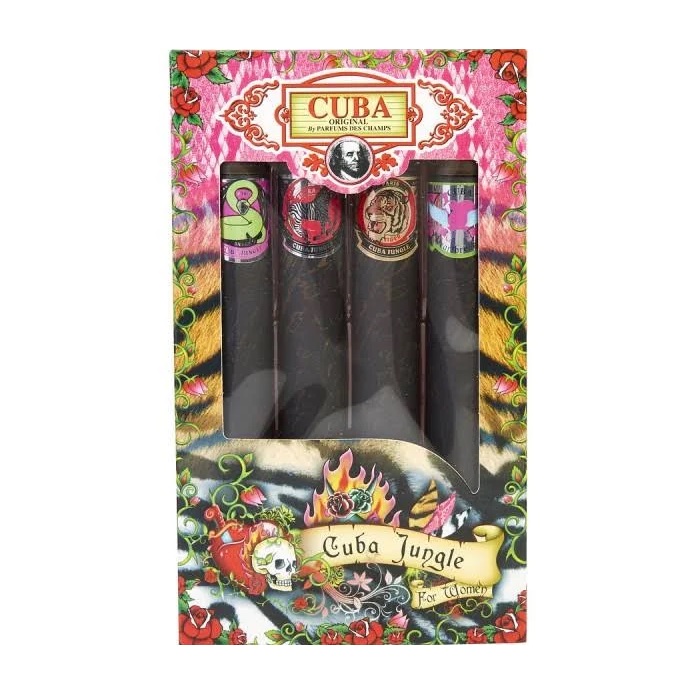Cuba Original, Cuba Jungle set Parfumovaná voda Snake + Parfumovaná voda Tiger + Parfumovaná voda Zebra + Parfumovaná voda Heartbreaker 4x35ml