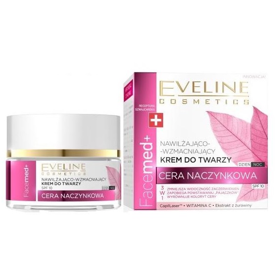 Eveline Cosmetics, Facemed+ 3v1 hydratačný a posilňujúci krém na tvár pre citlivú pleť 50ml