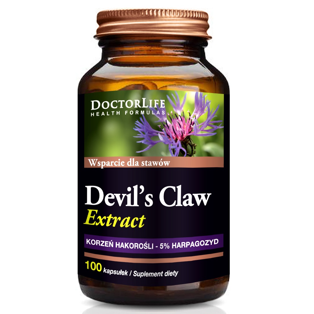 Devil's Claw Extract Diabelski Szpon Czarci Pazur Suplement Diety 100 Kapsułek