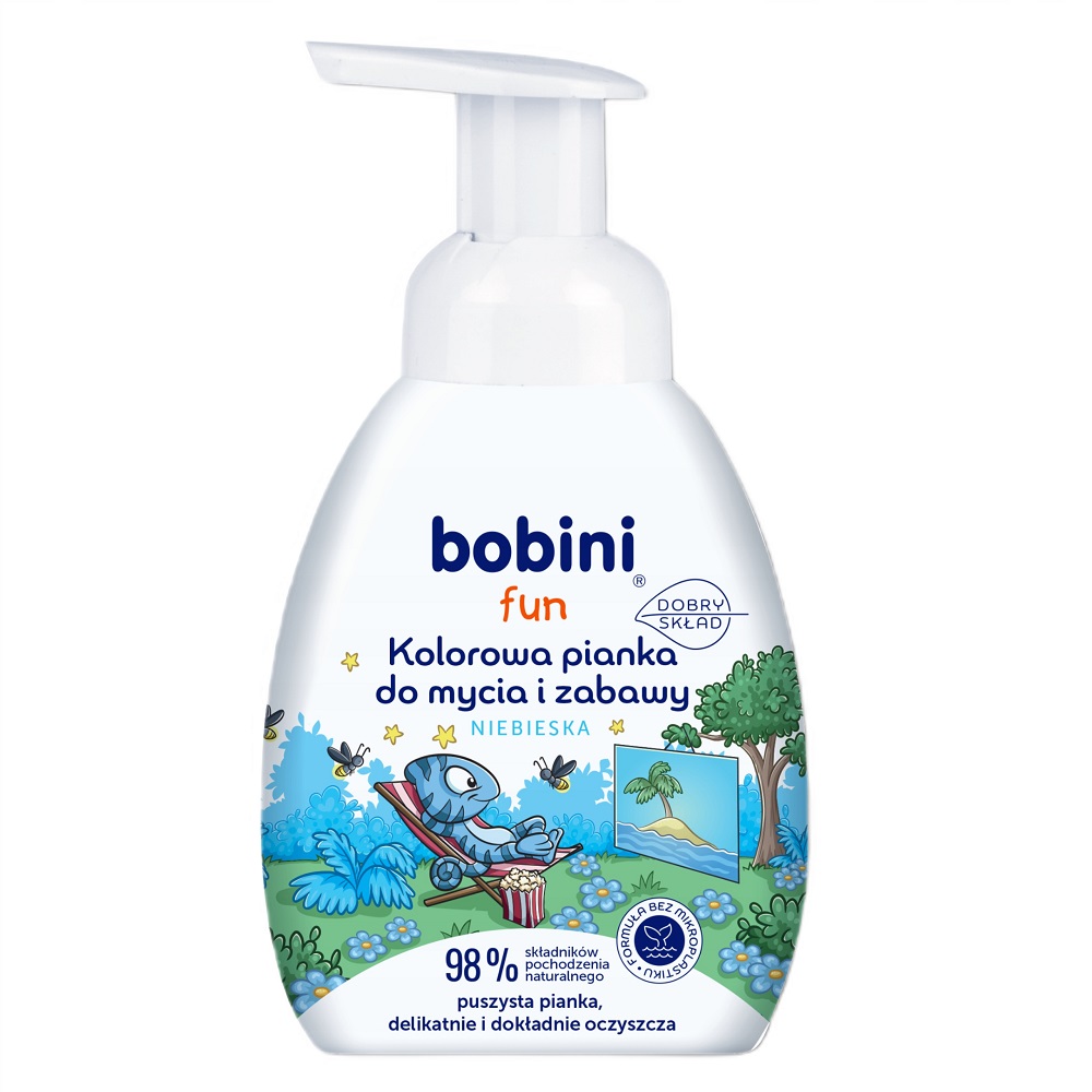 Fun Kolorowe Pianki Zábavná Farebná Pena Na Umývanie A Hranie Modrá 300ml