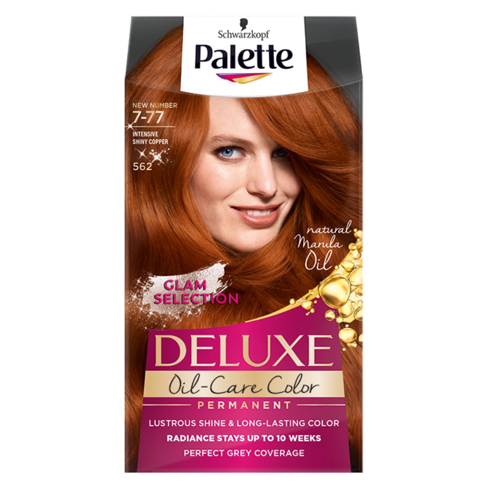 Deluxe Oil-Care Color Farba Do Włosów Trwale Koloryzująca Z Mikroolejkami 562 (7-77) Intensywna Lśniąca Miedź