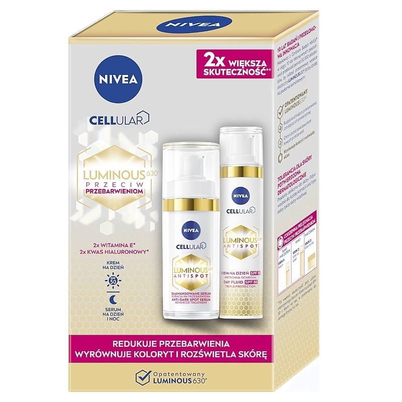 Nivea, Cellular Luminous 630® denní krém proti hyperpigmentaci 40ml + intenzivní sérum na hyperpigmentaci 30ml