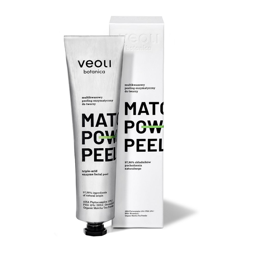 Veoli Botanica, Matcha Power Peel multikyselinový enzýmový peeling na tvár 75 ml