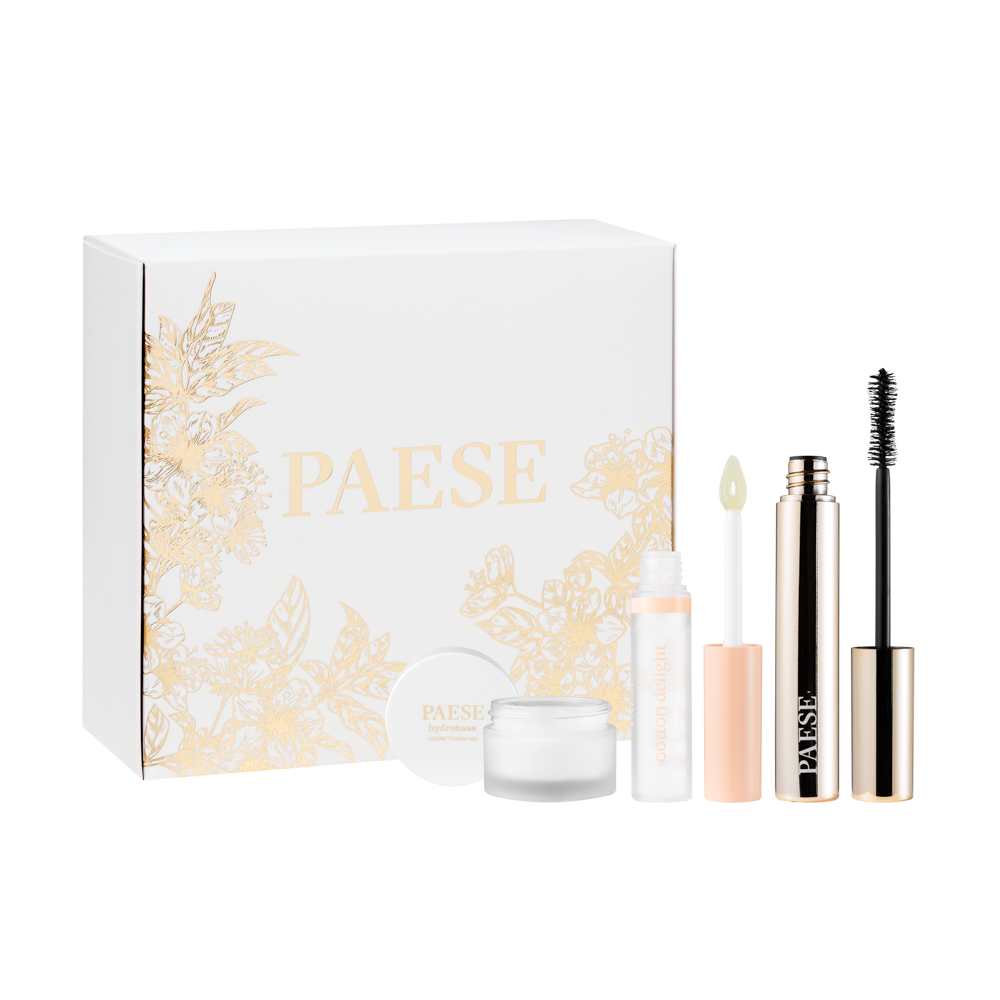 Paese Perfect set řasenka 10ml + podkladový krém pod make-up 30ml + lesk na rty 7,5ml