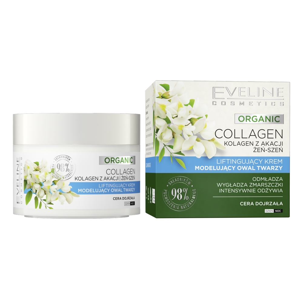 Eveline Cosmetics Organic Collagen liftingový krém na formovanie oválu 50ml
