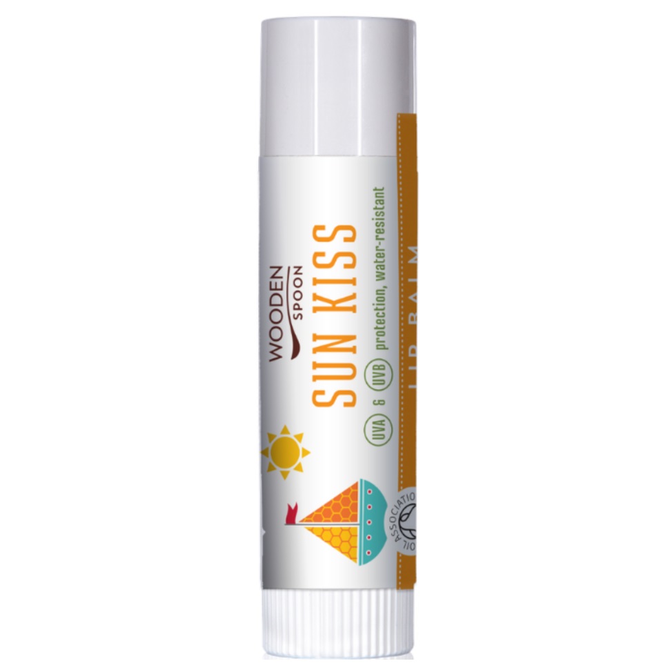 Drevená Lyžička Sun Kiss Organický Balzam Na Pery S Opaľovacím Krémom 4,3 Ml