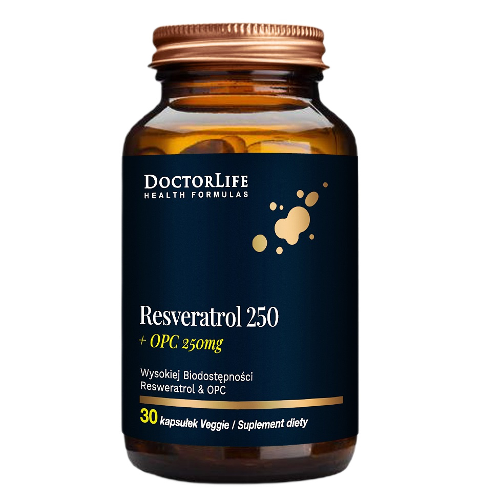 Resveratrol 250 + OPC Wysokiej Biodostępności Resweratrol & OPC Suplement Diety 30 Kaps…