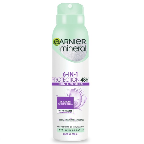 Mineral 6-In-1 Protection Floral Fresh Antyperspirant Spray