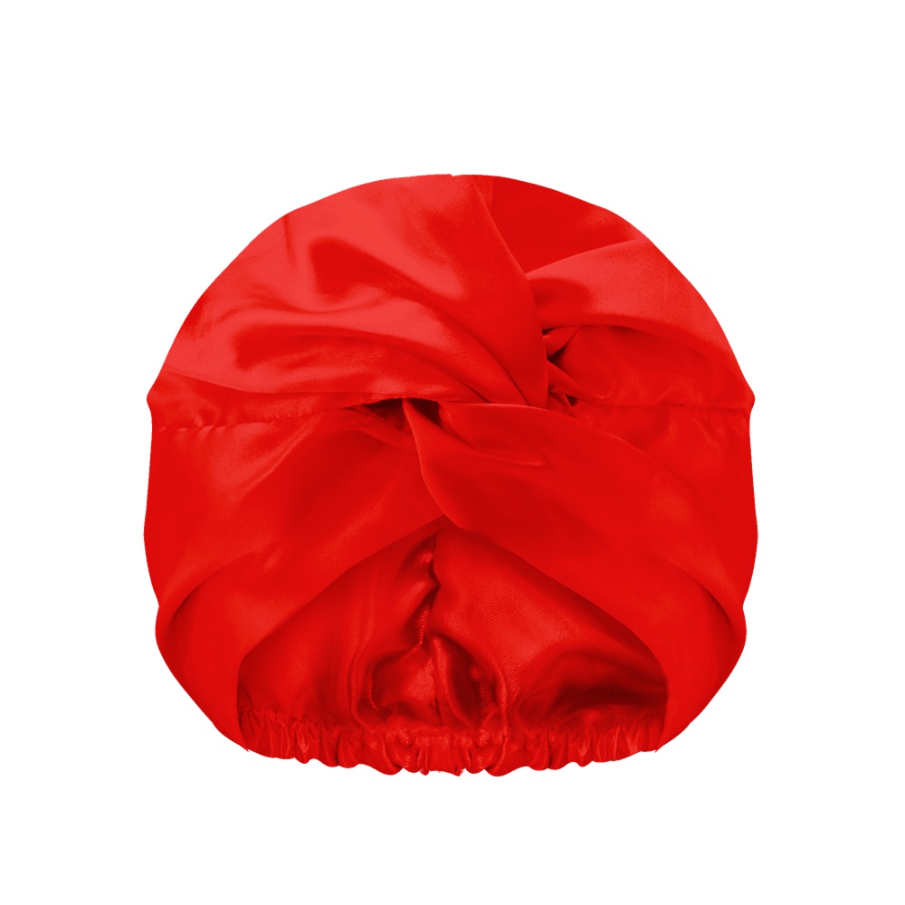 Double Layer Anti-Frizz Satin Hair Bonnet Dvouvrstvá Saténová čEpice Na Spaní ČErvená