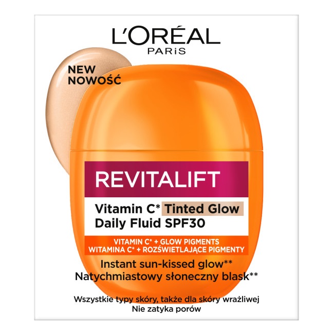 Revitalift Vitamin C Tinted Glow Lekki Koloryzujący Fluid SPF30