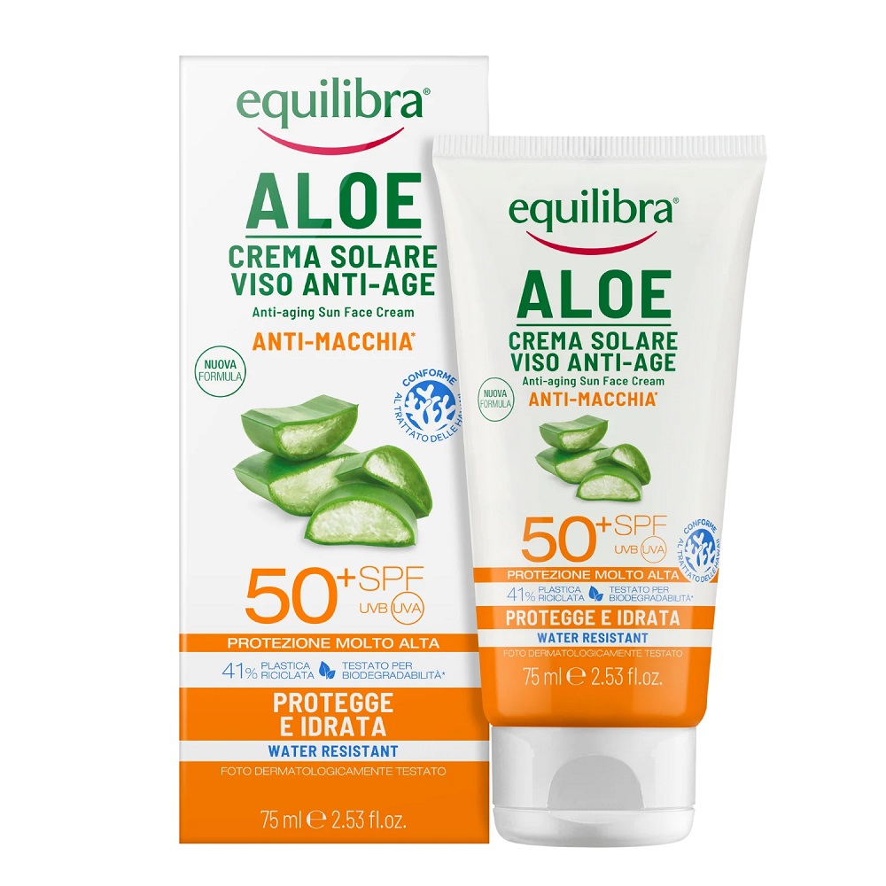 Equilibra, Aloe Sun krém proti vráskam SPF50+ UVA/UVB 75ml