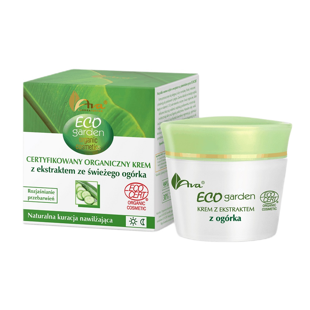 Eco Garden Certyfikowany Organiczny Krem Z Ekstraktem Ze śWieżego Ogórka 20+