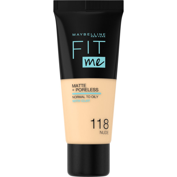 Maybelline, Fit Me Matte & Poreless Foundation zmatňujúci podkladový krém na tvár 118 Nude 30ml