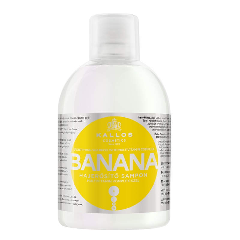 Kallos Banana Shampoo posiľujúci šampón na vlasy multivitamín 1000 ml