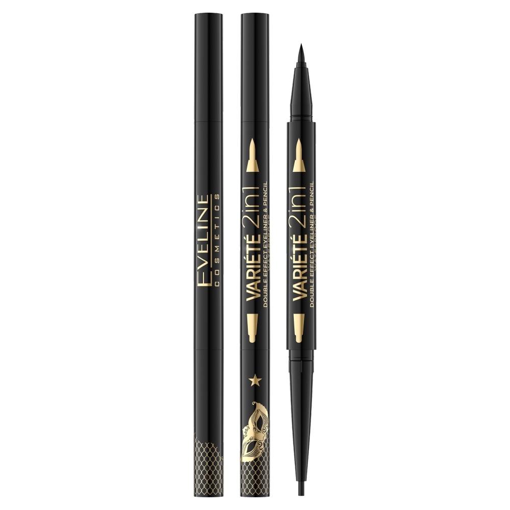 Eveline Cosmetics, Tužka na oči Variete a tužka na oči 2 v 1 Ultra Black