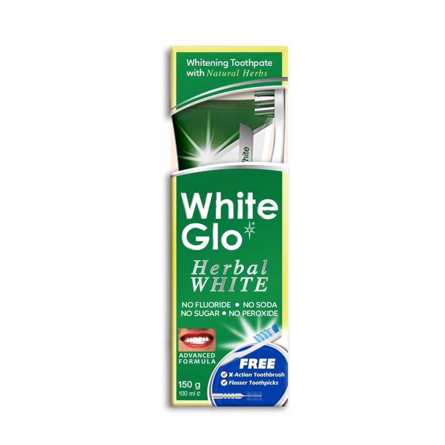 Herbal White Toothpaste Wybielająca Ziołowa Pasta Do Zębów + Szczoteczka Do Zębów