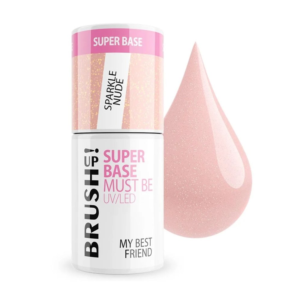 BRUSHUP_Super Base Must Be UV/LED Hybridná Báza Na Nechty My Best Friend Sparkle Nude 5g