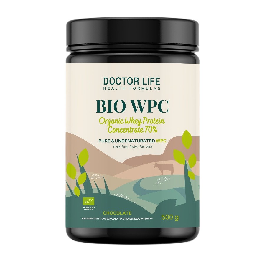 BIO WPC Organic Whey Protein Concentrate 70% Białko Suplement Diety Chocolate