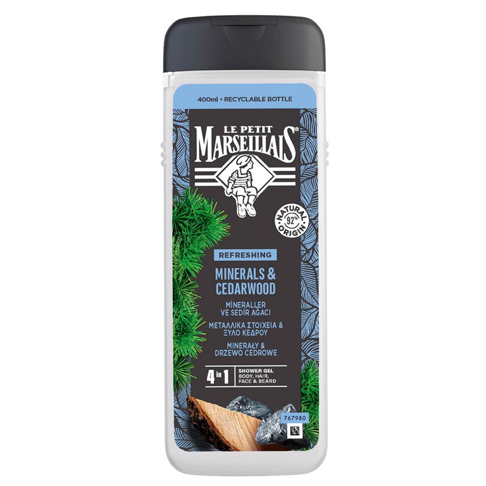 Shower Gel Minerals & Cedar Wood Sprchový Gél 4 V 1 Minerály A Cédrové Drevo 400 Ml