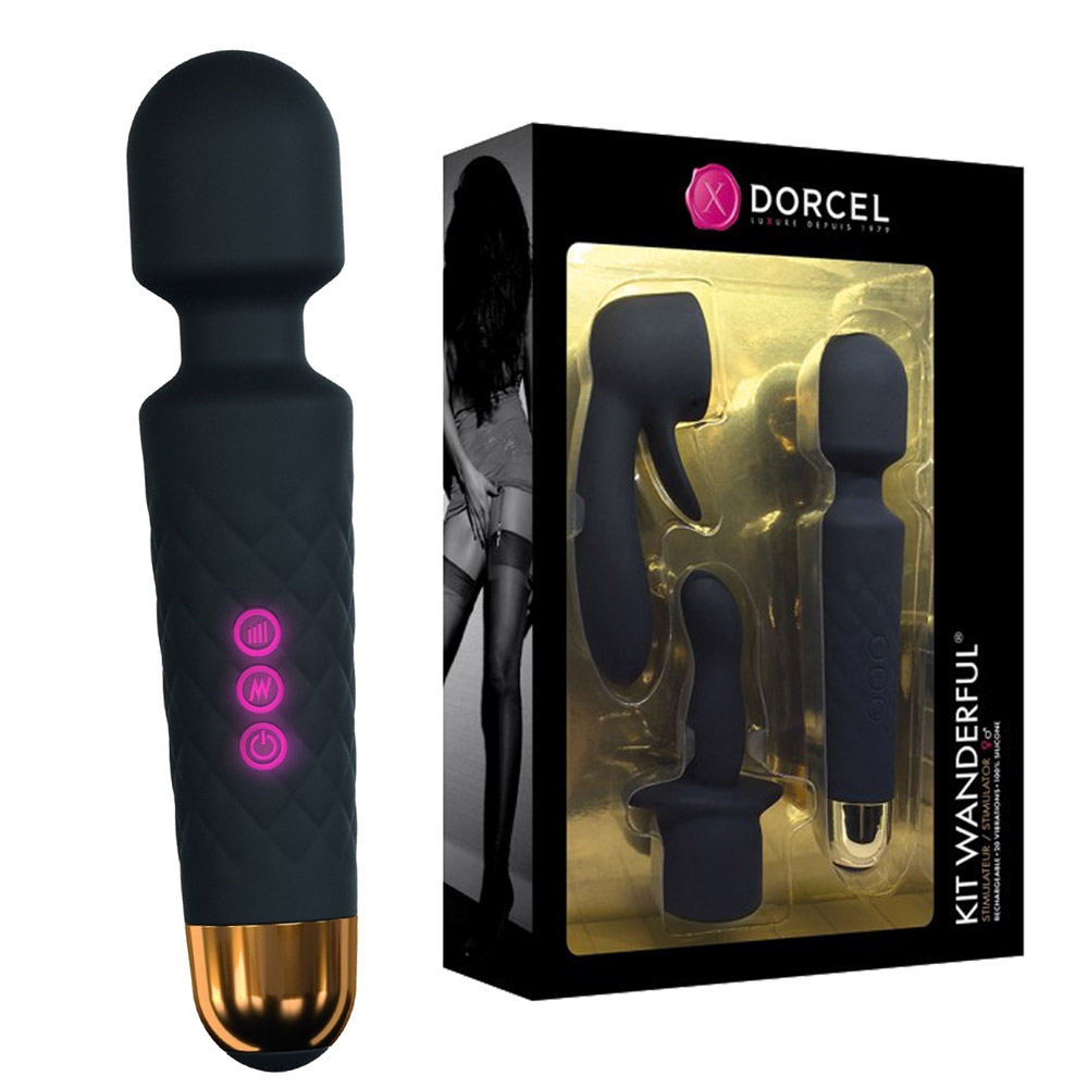 Súprava Marc Dorcel Wanderful Masážna Palička + Dva Pripojiteľné Hroty