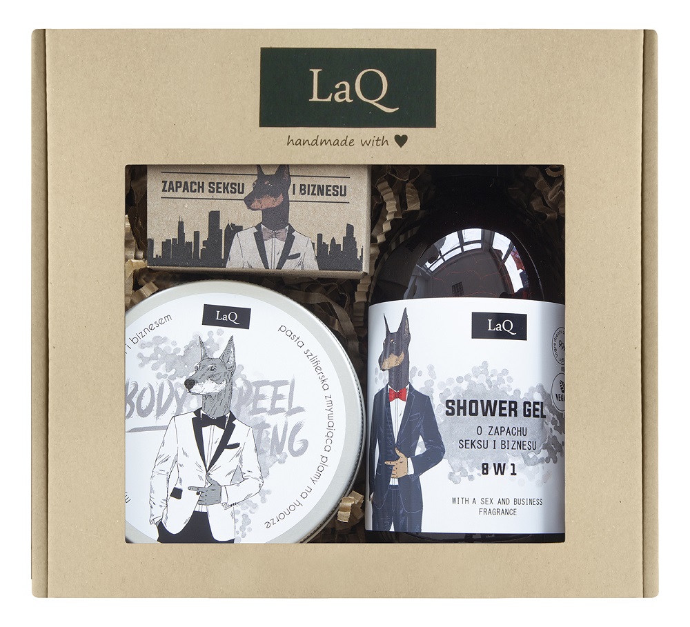 Doberman Set Shower Gel + Mydlo + Body Scrub