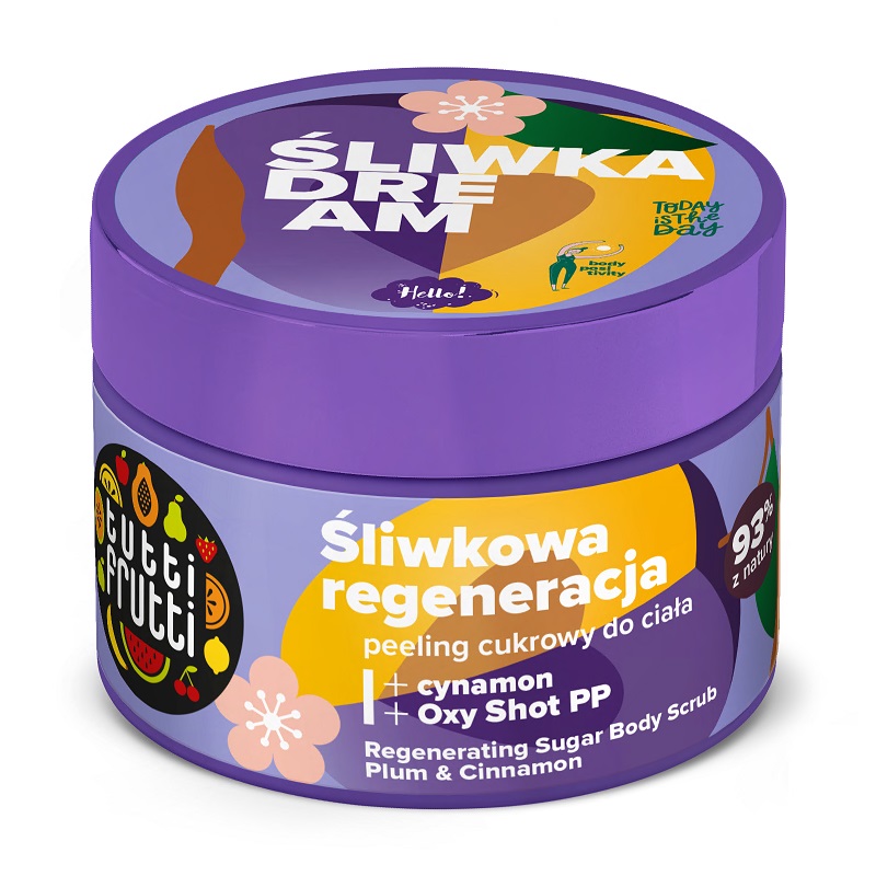 Tutti Frutti Regenerujący Peeling Cukrowy Do Ciała ŚLiwka I Cynamon + Oxy Shot PP