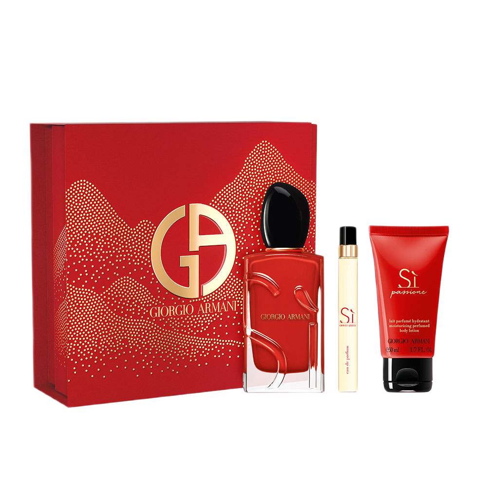 Giorgio Armani Si Passione set parfémová voda ve spreji 100ml + tělové mléko 50ml + parfémová voda ve spreji 10ml