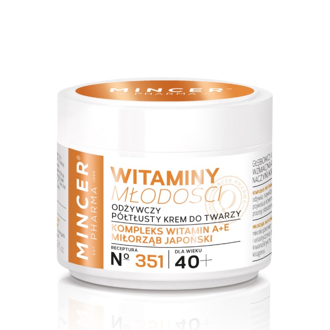 Mincer Pharma, Vitamíny mladosti 40+ výživný polotučný krém na tvár č. 351 50ml