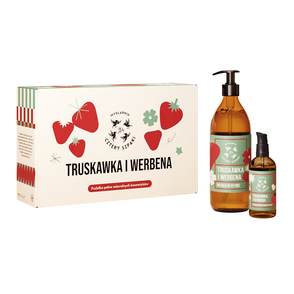 Súprava Masážneho Oleja S Jahodami A Verbenou 100ml + Tekuté Mydlo 500ml