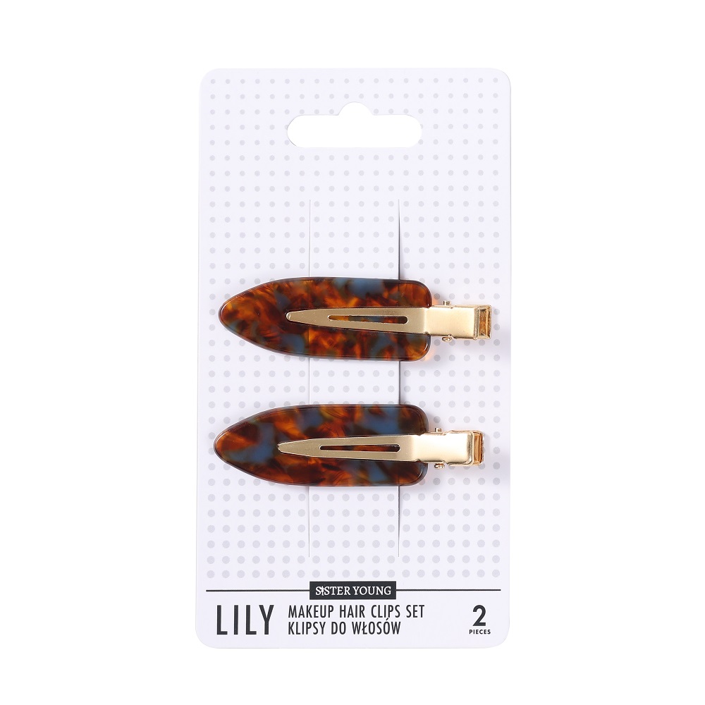 Lily Klipsy Do Włosów Do Makijażu Blue Coffee 2szt