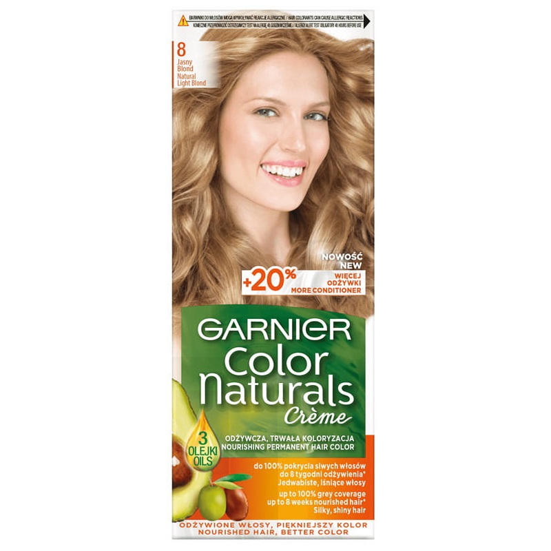 Color Naturals Creme Krem Koloryzujący Do Włosów 8 Jasny Blond