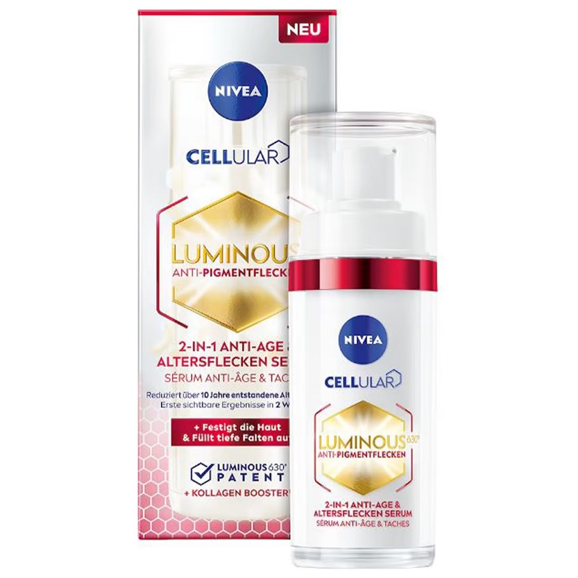 Nivea, Cellular Luminous 630® anti-age sérum 2 v 1 na hyperpigmentáciu a vrásky 30 ml