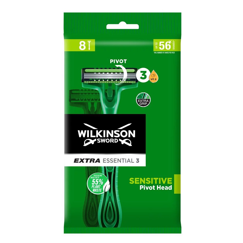 Wilkinson, Extra Essential 3 Sensitive jednorazové holiace strojčeky pre mužov 8ks