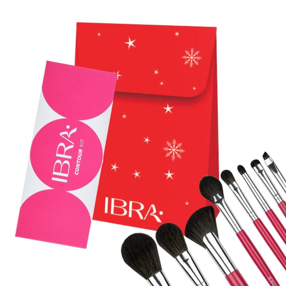 Sada štětců na líčení Ibra Candy Cane + paletka na konturování obličeje