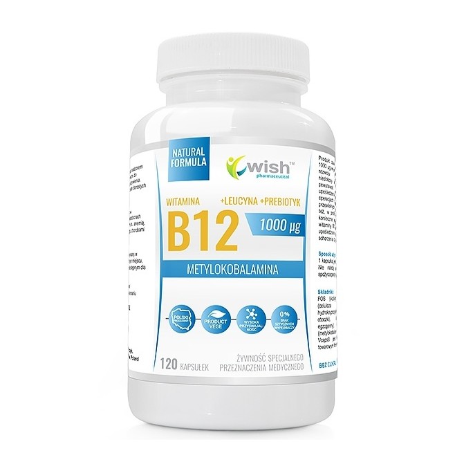 Witamina B12 1000mcg + Leucin + Prebiotický Doplněk Stravy 120 Kapslí