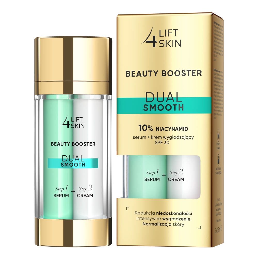 Beauty Booster Dual Smooth 10% Niacinamide Sérum + Vyhladzujúci Krém SPF30+ 2x15ml