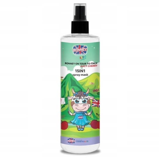 Ronney, Kids On Tour To Italy 15v1 Sprejová maska na zamotané a suché vlasy pre deti Juicy Cherry 285ml